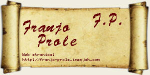 Franjo Prole vizit kartica